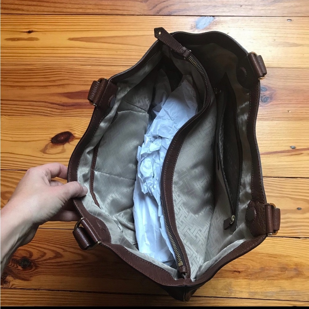 Cole Haan Brown Leather Trimmed Bag - Picture 4 of 13